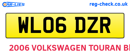 WL06DZR are the vehicle registration plates.