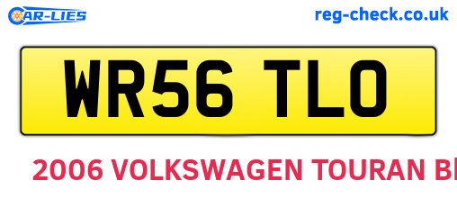WR56TLO are the vehicle registration plates.