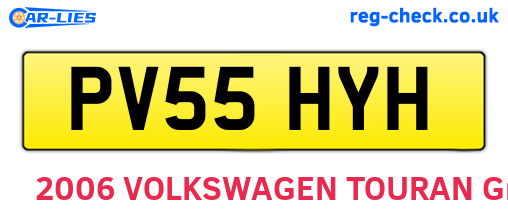 PV55HYH are the vehicle registration plates.