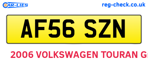AF56SZN are the vehicle registration plates.