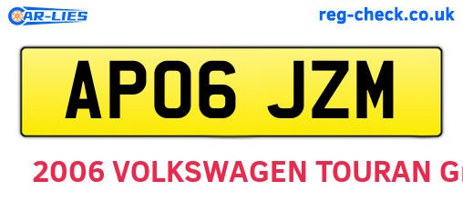 AP06JZM are the vehicle registration plates.