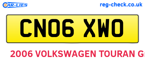 CN06XWO are the vehicle registration plates.