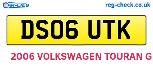 DS06UTK are the vehicle registration plates.