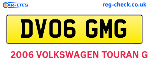 DV06GMG are the vehicle registration plates.