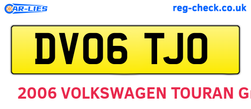 DV06TJO are the vehicle registration plates.