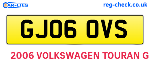 GJ06OVS are the vehicle registration plates.