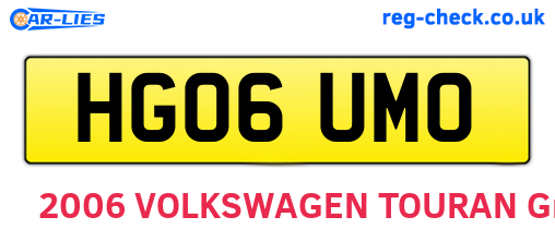 HG06UMO are the vehicle registration plates.