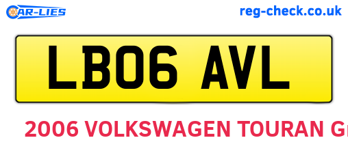LB06AVL are the vehicle registration plates.