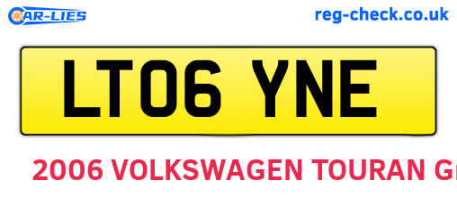 LT06YNE are the vehicle registration plates.