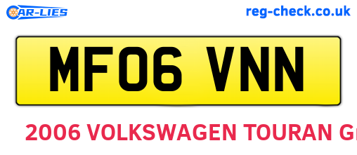 MF06VNN are the vehicle registration plates.