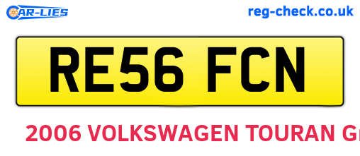 RE56FCN are the vehicle registration plates.