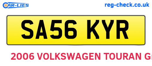 SA56KYR are the vehicle registration plates.