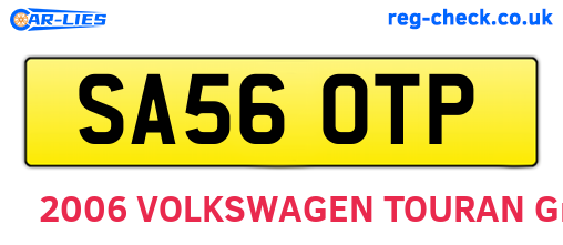 SA56OTP are the vehicle registration plates.