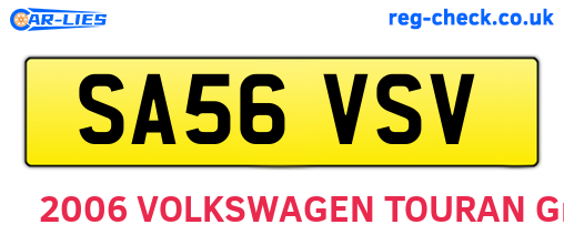 SA56VSV are the vehicle registration plates.