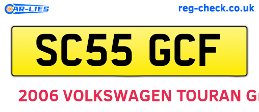 SC55GCF are the vehicle registration plates.