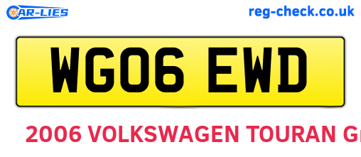WG06EWD are the vehicle registration plates.