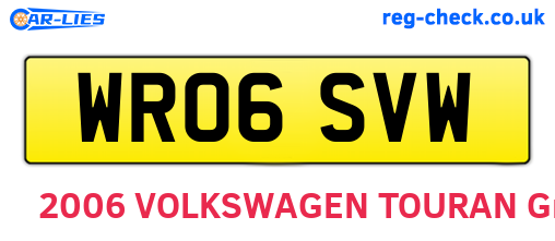 WR06SVW are the vehicle registration plates.