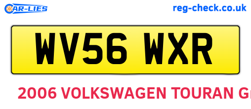 WV56WXR are the vehicle registration plates.