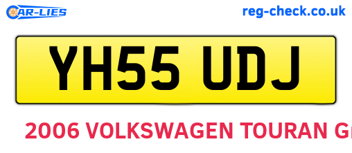 YH55UDJ are the vehicle registration plates.