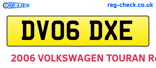 DV06DXE are the vehicle registration plates.