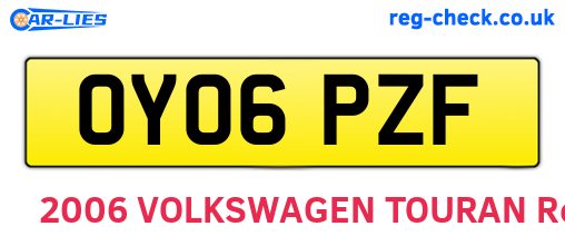 OY06PZF are the vehicle registration plates.