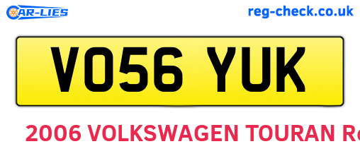 VO56YUK are the vehicle registration plates.
