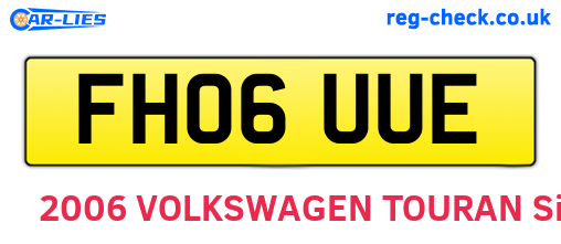 FH06UUE are the vehicle registration plates.