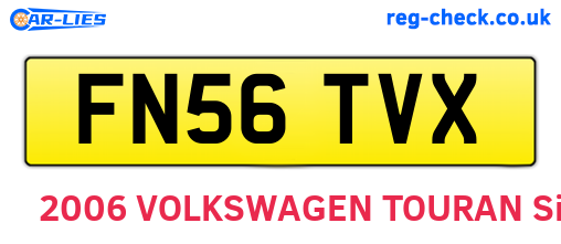 FN56TVX are the vehicle registration plates.