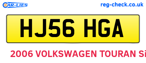 HJ56HGA are the vehicle registration plates.
