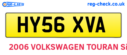 HY56XVA are the vehicle registration plates.