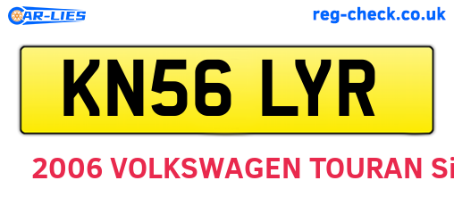 KN56LYR are the vehicle registration plates.