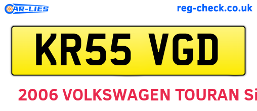 KR55VGD are the vehicle registration plates.