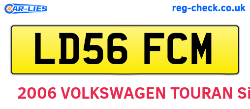 LD56FCM are the vehicle registration plates.