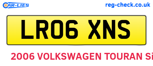 LR06XNS are the vehicle registration plates.