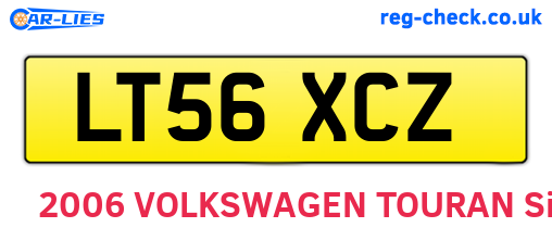 LT56XCZ are the vehicle registration plates.