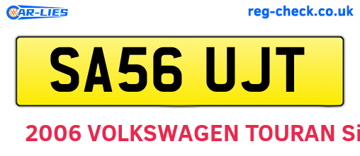 SA56UJT are the vehicle registration plates.
