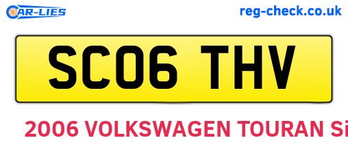 SC06THV are the vehicle registration plates.