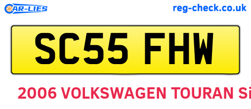 SC55FHW are the vehicle registration plates.