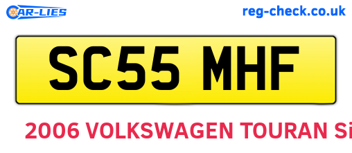SC55MHF are the vehicle registration plates.