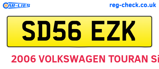 SD56EZK are the vehicle registration plates.