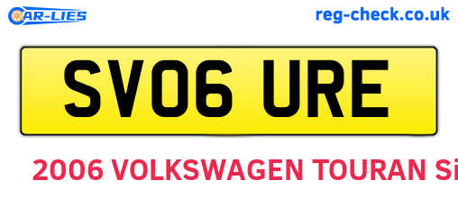 SV06URE are the vehicle registration plates.