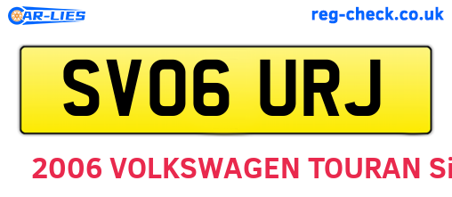 SV06URJ are the vehicle registration plates.