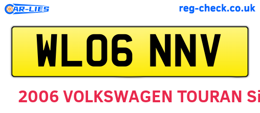 WL06NNV are the vehicle registration plates.