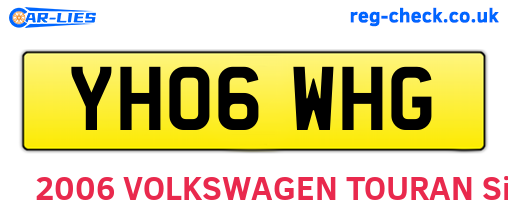 YH06WHG are the vehicle registration plates.