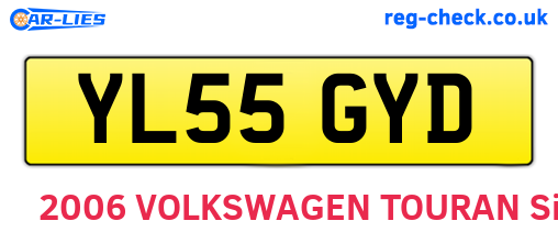 YL55GYD are the vehicle registration plates.