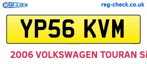 YP56KVM are the vehicle registration plates.