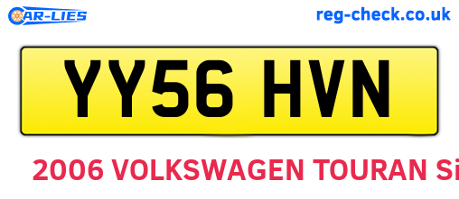 YY56HVN are the vehicle registration plates.