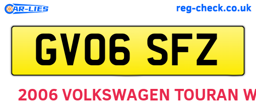 GV06SFZ are the vehicle registration plates.