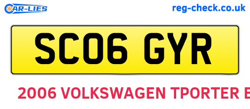 SC06GYR are the vehicle registration plates.