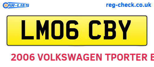 LM06CBY are the vehicle registration plates.